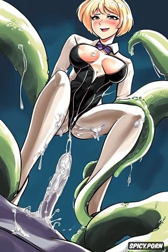 gwen stacey ripped suit covered in cum getting fucked by tentacles