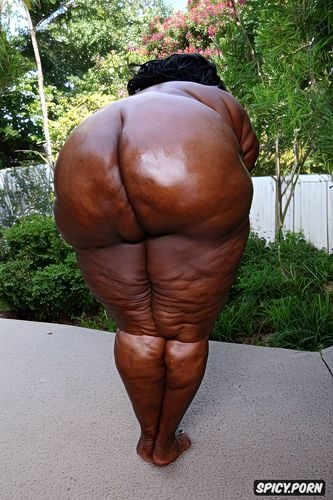 huge round ass, cellulite all over body, big fat arms, enormous round ass