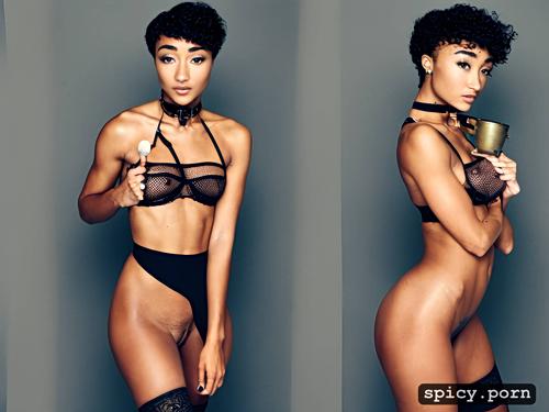 skinny, intricate face, tati gabrielle, small boobs, flat chested