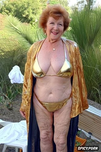 american senior gilf, wrinkled face, crooked teeth, she flashes her small tits to me and smiles