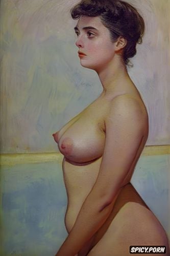 small tender breasts, small delicate breasts, john singer sargeant oil painting