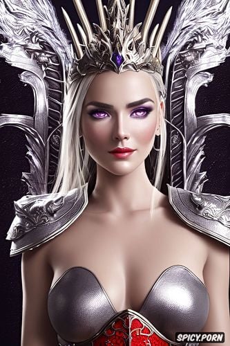 dragon banners, throne room, ultra detailed face shot, small firm perfect natural tits