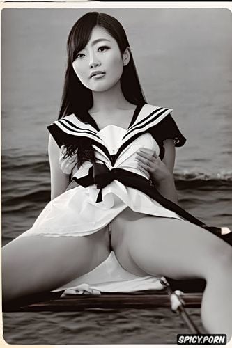 pussy view, photorealistic, no panties, sailor suit, upskirt