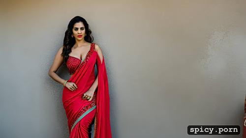 bare shoulders09, 30mm sharp, 25 years sexy woman wearing red saree