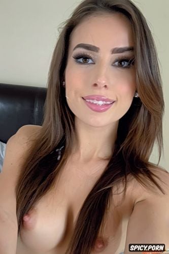 cum on perfect tits, real amateur selfie of a vengeful white spanish teen girlfriend