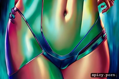 realistic, triadic color, 4k, smal hips, ghost in the shell