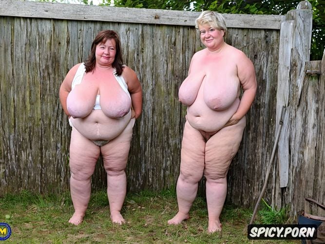 standing straight chubby pretty face tits double the size standing at farmyard tits double the size