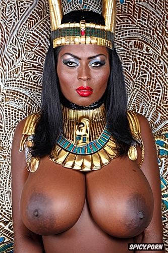 ancient egyptian outfit, hyperrealistic, perfect anatomy, enormous saggy breasts