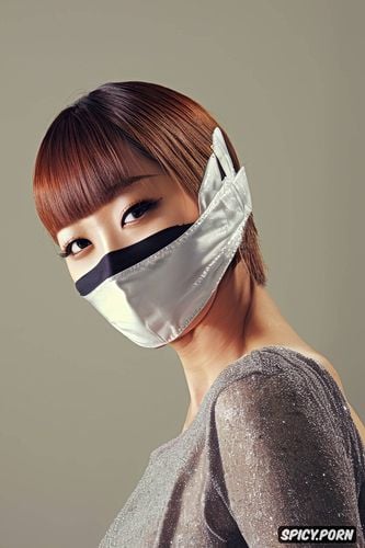portrait, young korean woman, wearing mask, extremely detailed k wallpaper