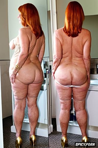 fair skin shoulder length hair, bbw granny tall, ginger hair