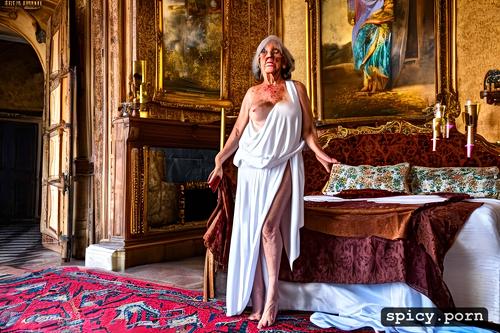 great body, old woman, in her castle, high res, evil witch, hairy
