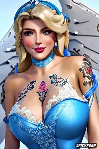 masterpiece, mercy overwatch slutty disney princess cinderella tight low cut cinderella ballgown tiara beautiful face tattoos on tits milf