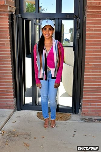 welcomed at the front door pov, hyper detailed, in typical american street clothing