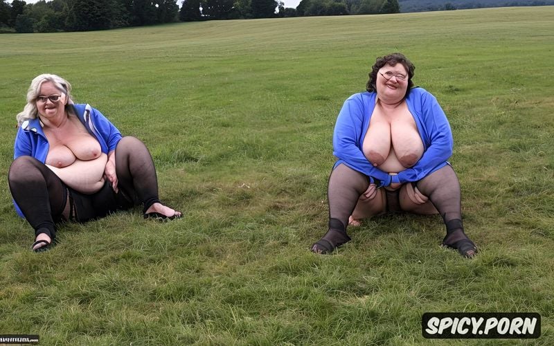 empty saggy tits, cows grazing in the background, flashing tits