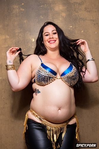 beautiful smiling face, very beautiful bellydancer, flat stomach