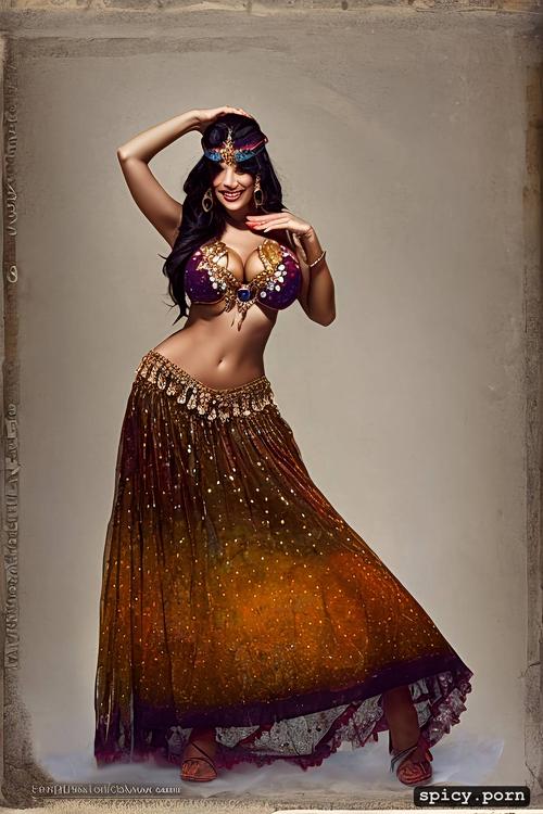 performing on stage, 50 yo very beautiful bellydancer, wide hips