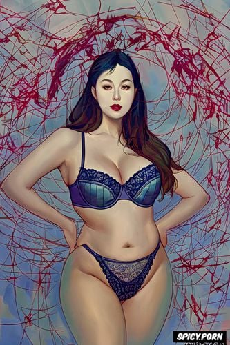 intricate, key visual, chubby belly, expensive lingerie, paul peter rubens painting