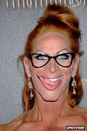 heavy makeup, tanned, mules, crooked nose, big mouth, ugly jewish redhead milf