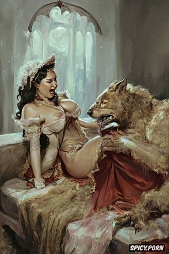 hairy vagina, dracula, riding on a giant running beast, chubby