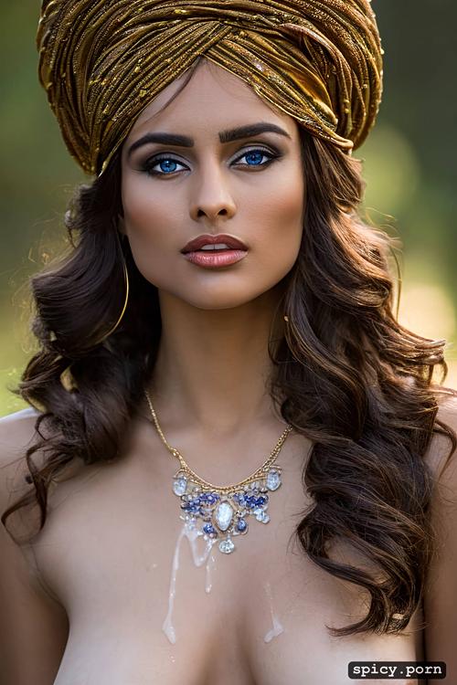 cum on face, realistic, pretty sexy woman, indian ethnicity