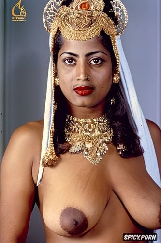 traditional portrait, goddess, lakshmi devi, huge naked breasts