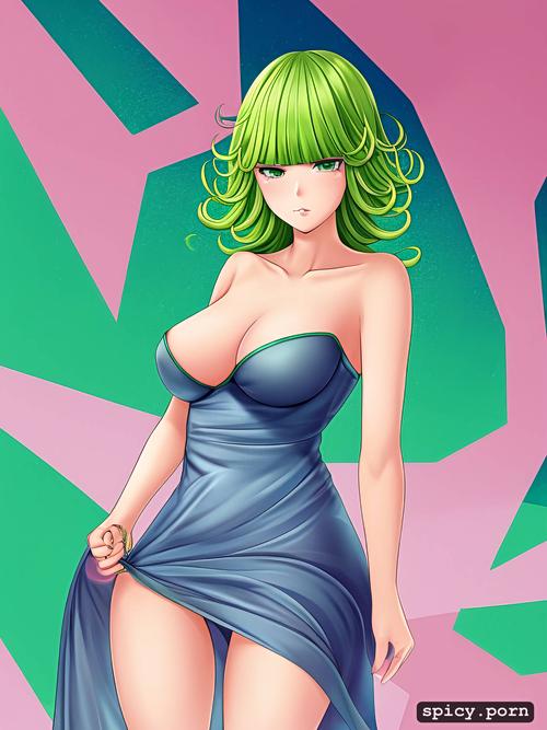 cute, see through dress, seductive, small body, small tits, one punch man