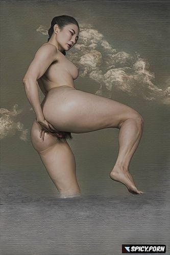 unveiling hair vagina, on all fours, leonardo davinci painting