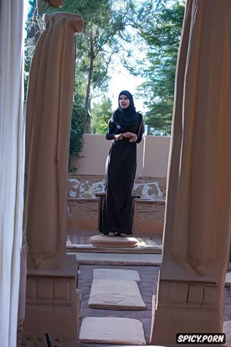 moroccan beauty, hijab, fully naked, futanari, giant dick big erect penis xxl