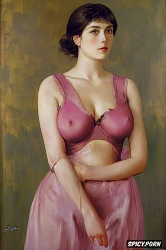 millie brady, victorian gown, pink nipples, shemale, john singer sargeant oil painting