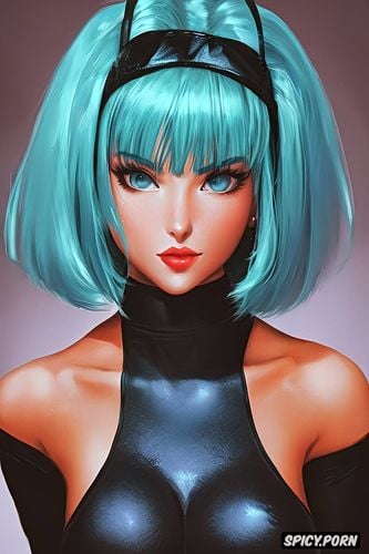 k shot on canon dslr, ultra detailed, bulma dragonball z tight outfit portrait beautiful face masterpiece