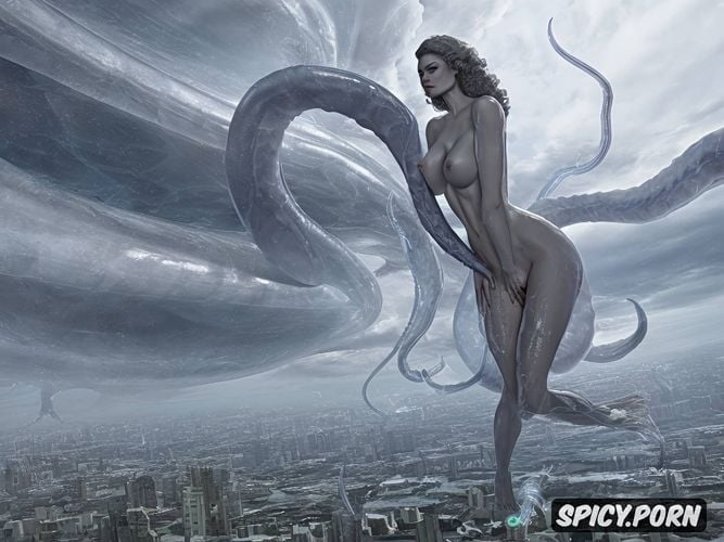 art of h r giger, xenomorph tentacle penis aggressively copulating with beautiful woman and her pussy