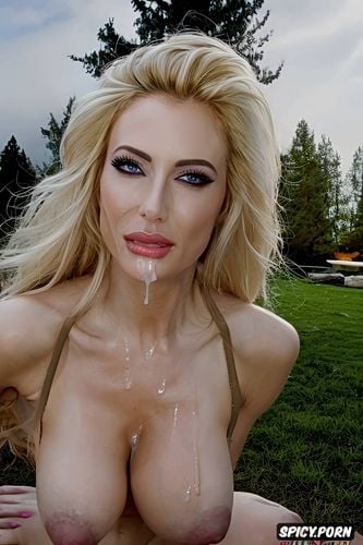 covered in cum, veiny tits, medium eyebrows, nipples, soft features