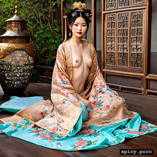 tiny pussy, 8k, high quality, small breasts, tang dynasty qixiong ruqun hanfu