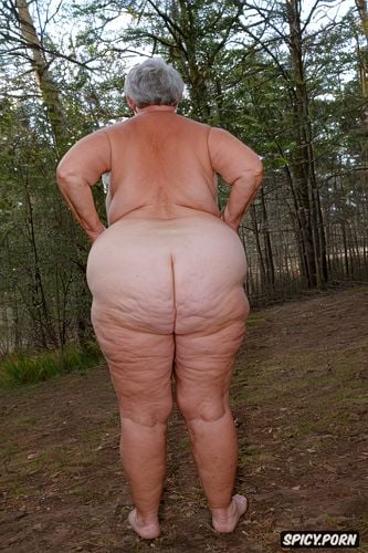 ssbbw, perfect anatomy, gorgeous face, granny, looking back at viewer