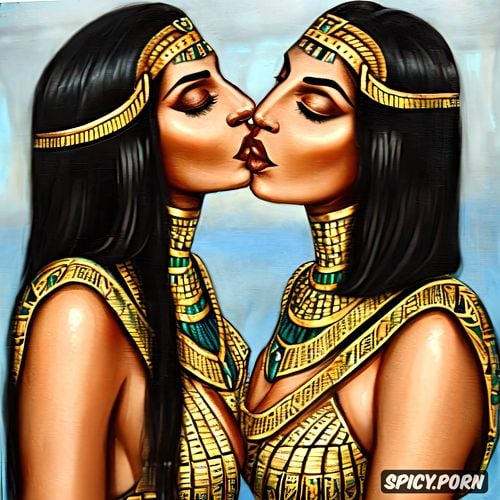 lesbian couple kissing, sidele, ancient egypt