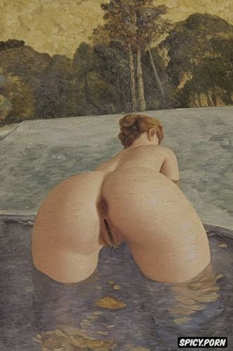 old videogame graphics, paolo uccello oil painting, taking a bath