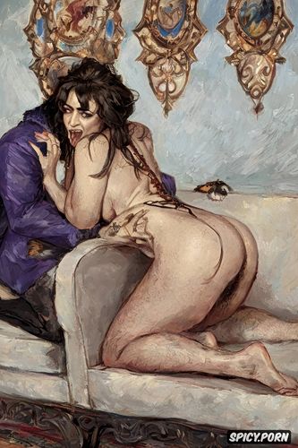 werewolf, pyotr krivonogov, nude, husband and wife on couch