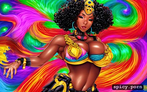 realistic, masterpiece, black female, ultra detailed, vibrant