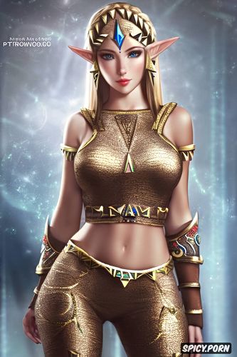 masterpiece, princess zelda legend of zelda tight outfit beautiful face no makeup smirk