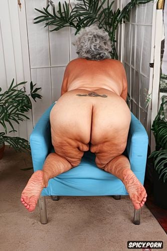 mexican granny, eighty of age, high res, rear view, high definition