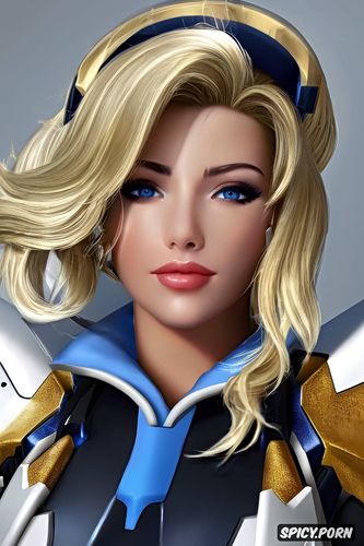 mercy overwatch beautiful face, 8k shot on canon dslr, ultra realistic
