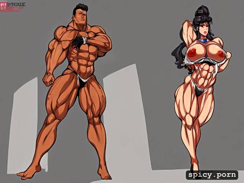 bodybuilder, sexy tall latina, busty tits bigger than head, busty bum bigger than head