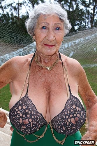 sharp focus, huge natural enormous boobs1 5, 60 yo, naked caucasian granny1 6
