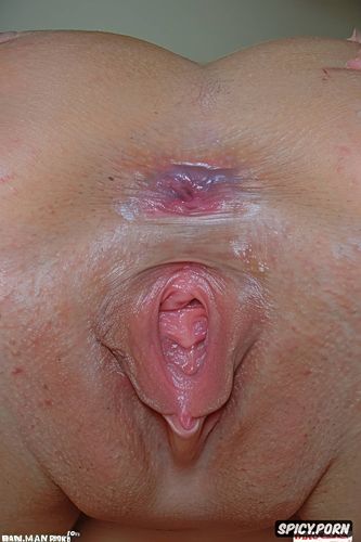 pussy lips held open displaying pussy to the viewer, close up