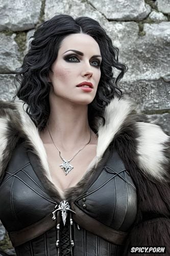 yennefer of vengerberg the witcher tight outfit portrait beautiful face masterpiece