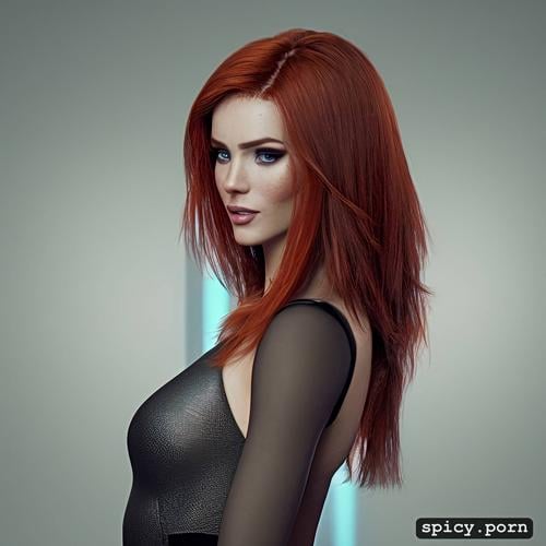 artstation, by loish, an extremely beautiful redhead scandinavian female humanoid with freckled cheeks