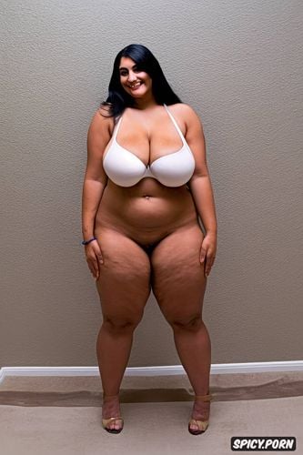 front view, deep eyes, stuffed full body view, thick curvaceous bbw