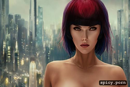 triadic color, ghost in the shell, ultra detailed, byjustpixels