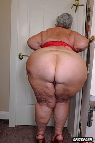 ssbbw, perfect face, huge massive saggy booty, ass rolled up old slut face face turned sideway white