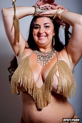 gigantic natural boobs, colored beads and pearls, massive saggy melons